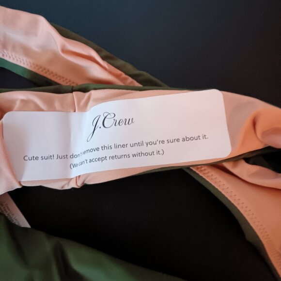 J Crew Women's Bikini Bottom Curved Waist Cheeky Fit Size Medium Green N… - Picture 4 of 4